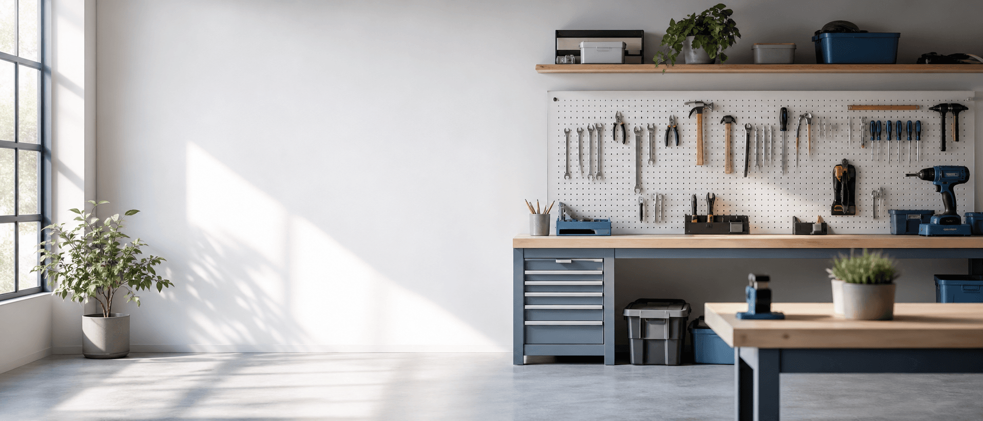 Illustrative handyman scene in modern clean style (decorative, not the actual business)