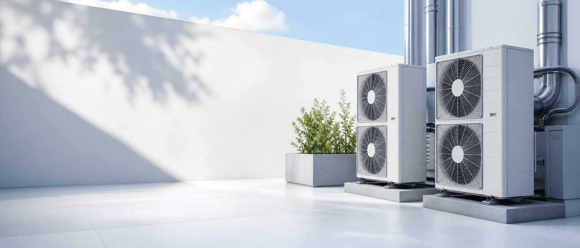 Illustrative hvac dispatch scene in modern clean style (decorative, not the actual business)