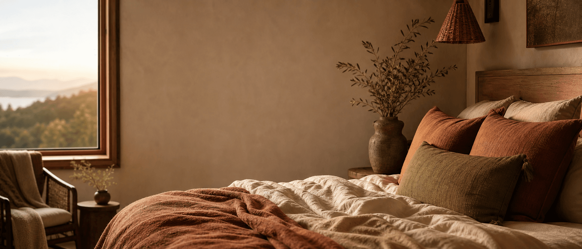 Illustrative lodging scene in warm editorial style (decorative, not the actual business)